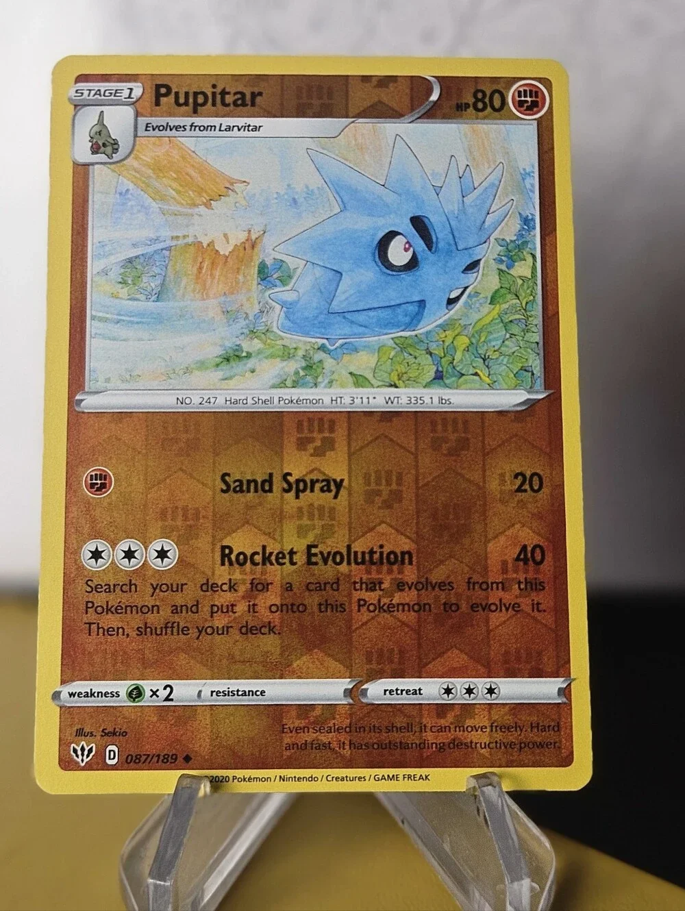 Pupitar 087/189 Pokemon TCG Reverse Holo Rare